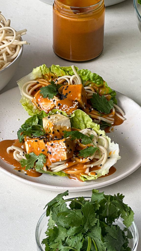 Peanut Noodle Lettuce Cups