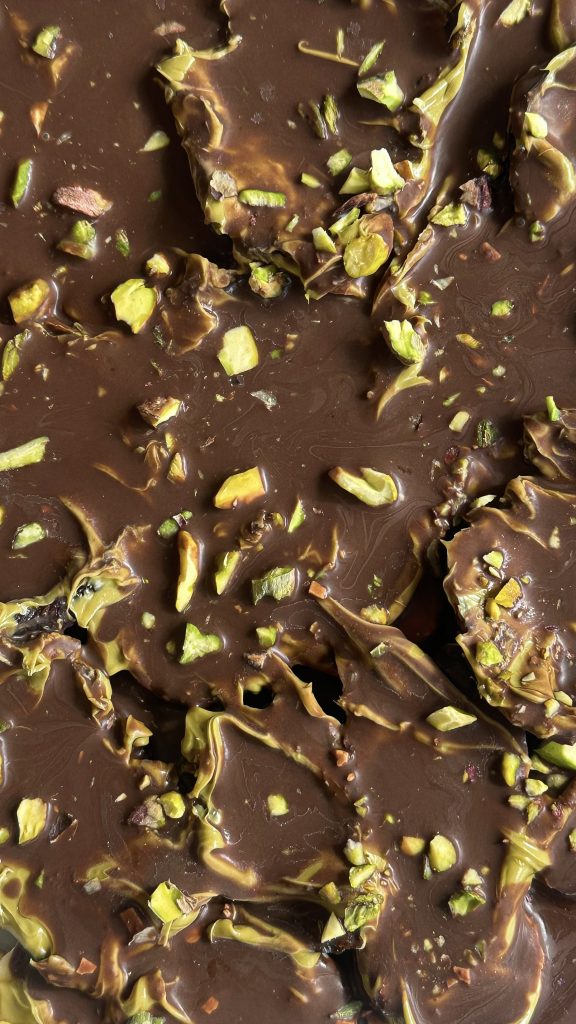 Pistachio, Matcha, Banana and Date Chocolate Bark: Featured on The Morning Show!