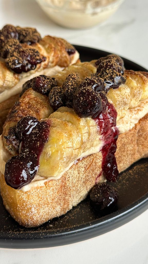 Air-Fried Banana, Berry and Protein Whip on Toast