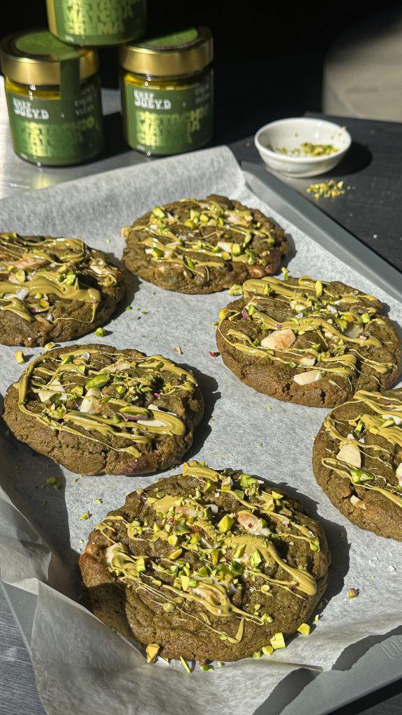 Pistachio Matcha White Chocolate Cookies