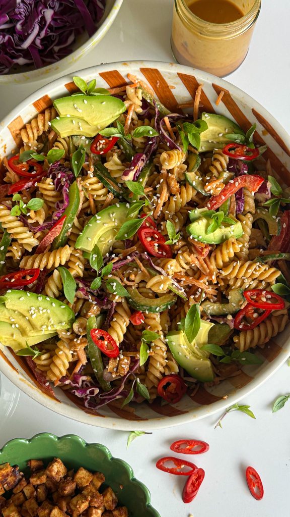 Peanut, Tofu and Thai Basil Pasta Salad