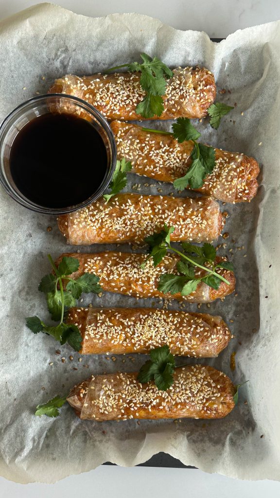 5 Ingredient Curried Rice Paper Sausage Rolls