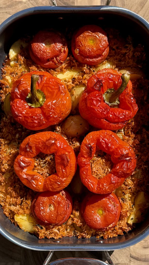 Greek Gemista with Baked Potatoes