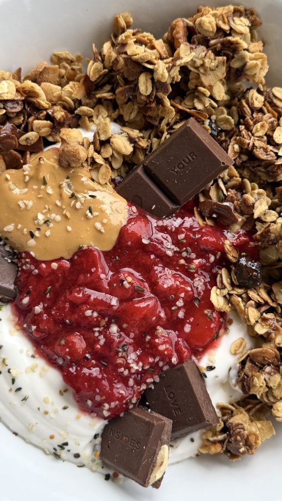 Peanut and Strawberry Granola Bowl