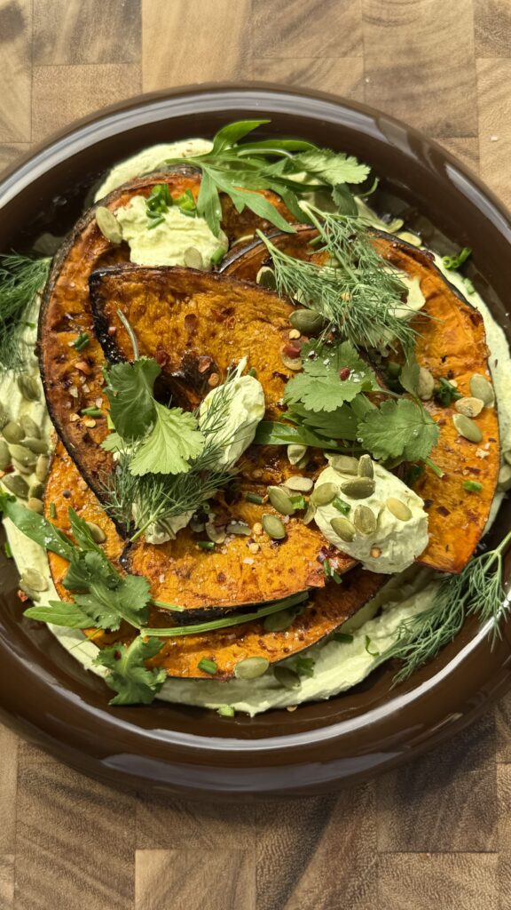 Spiced Roast Pumpkin with Herbed Whipped Tofu